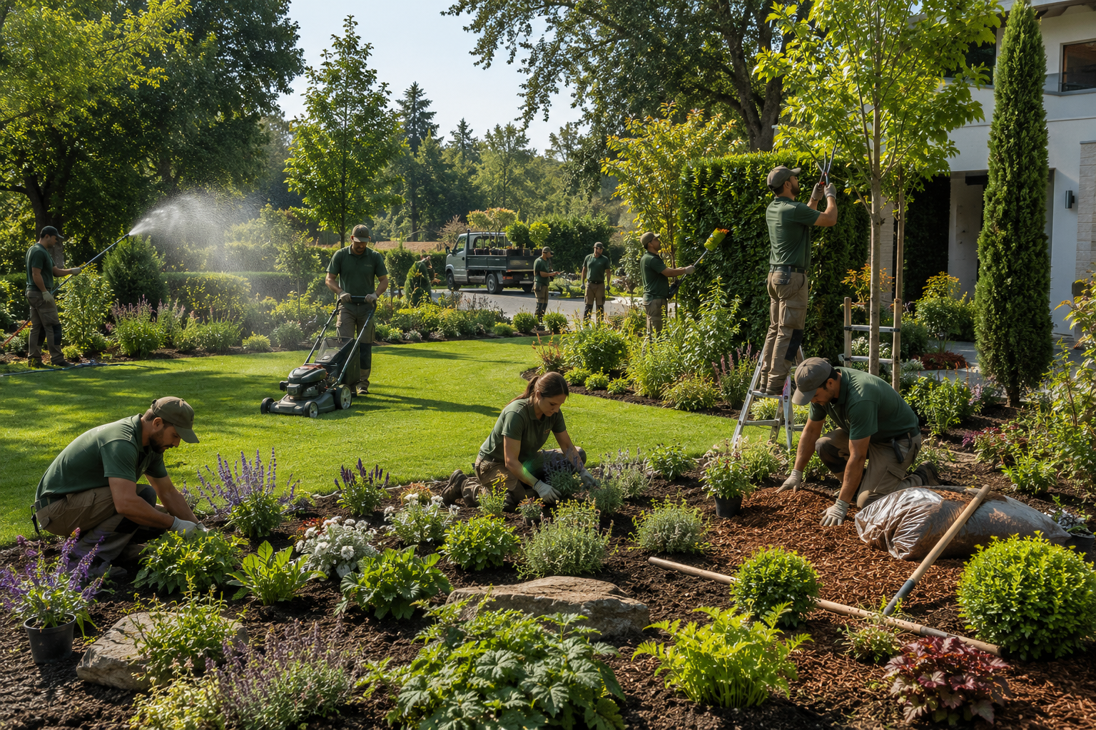 beau jardin entretenu