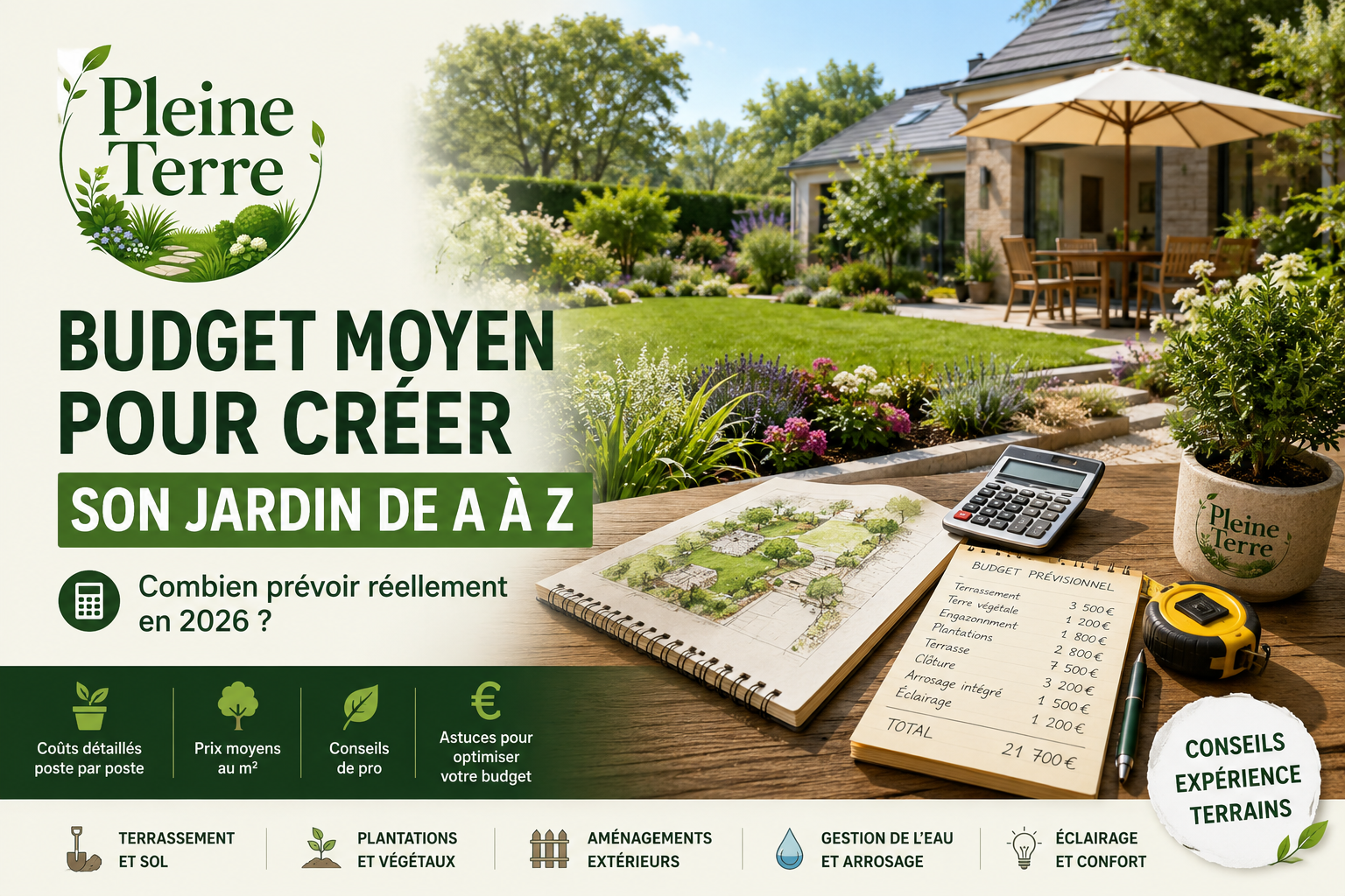 Budget moyen pour créer votre jardin