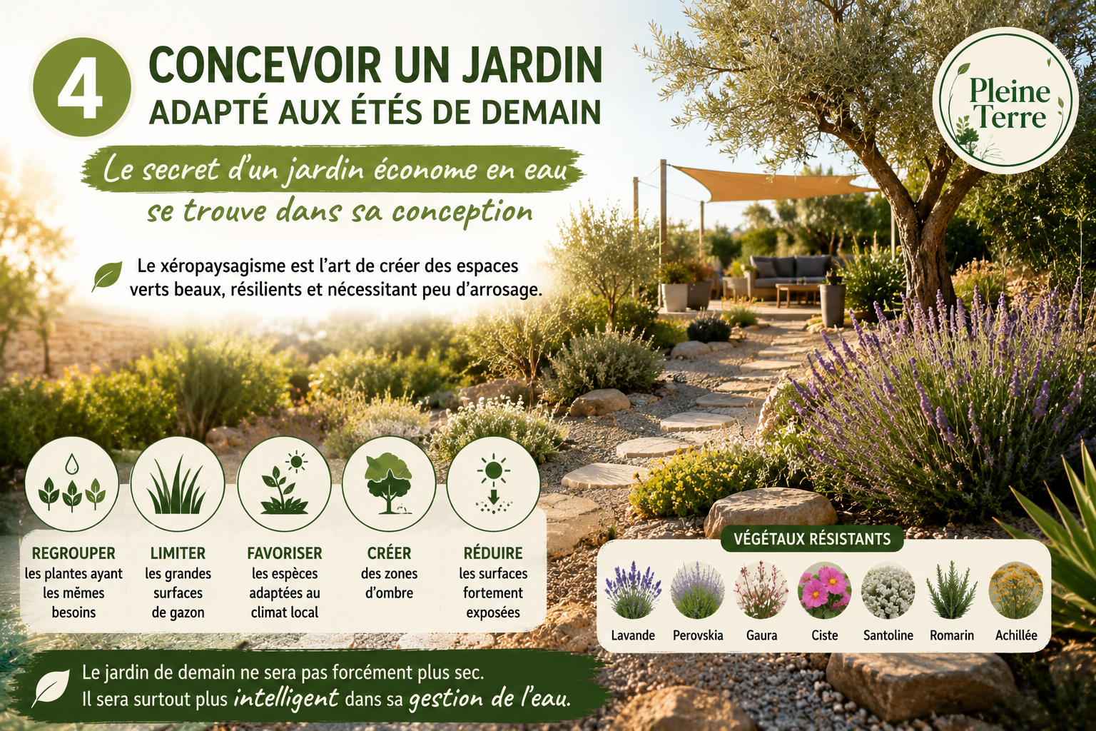Concevoir un jardin économe en eau