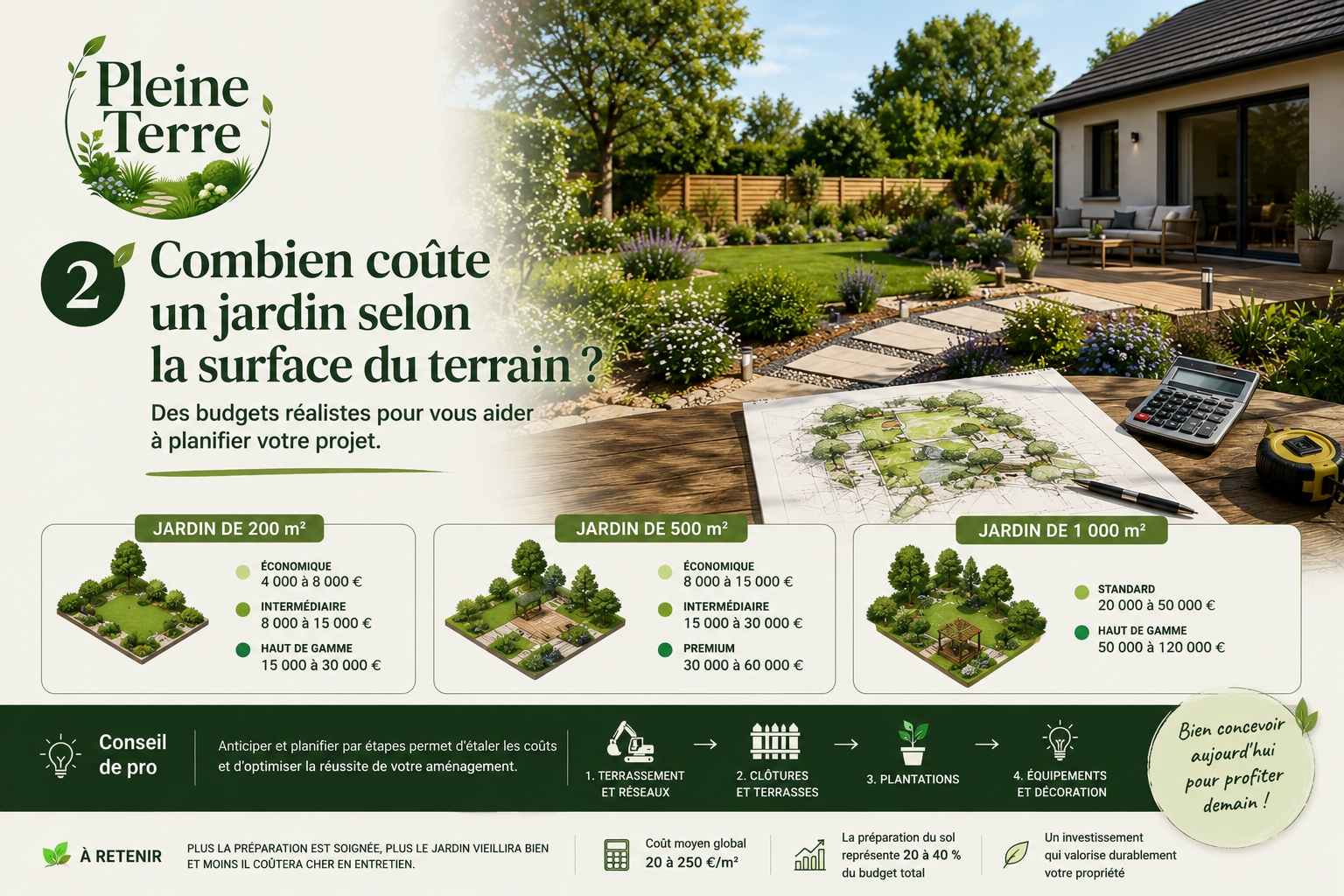 Coût d'aménagement d'un jardin