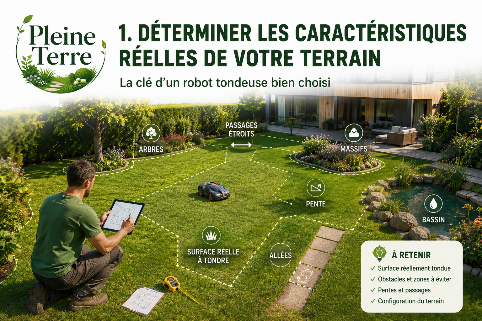 Planification d'un jardin avec tondeuse robot