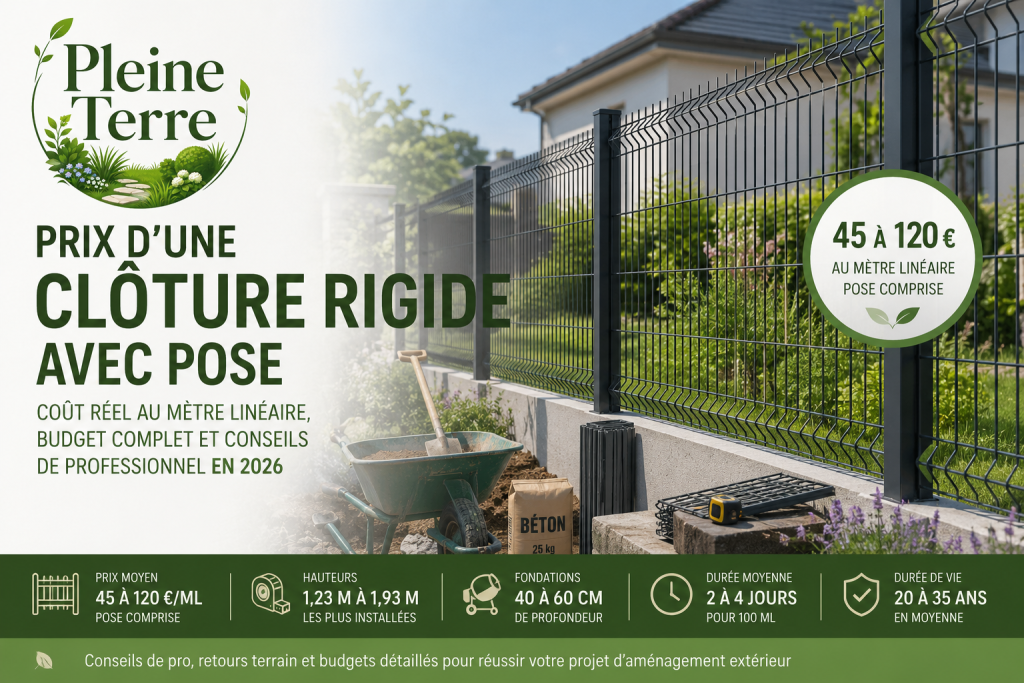 Prix d'une clôture rigide en 2026