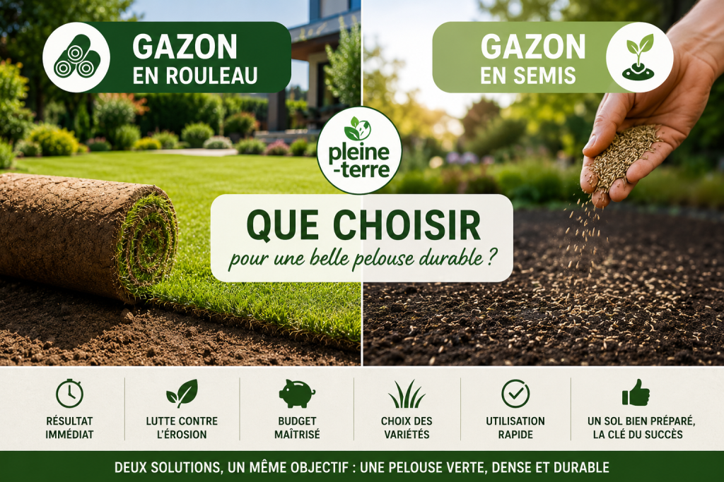 choisir son gazon semis ou rouleau