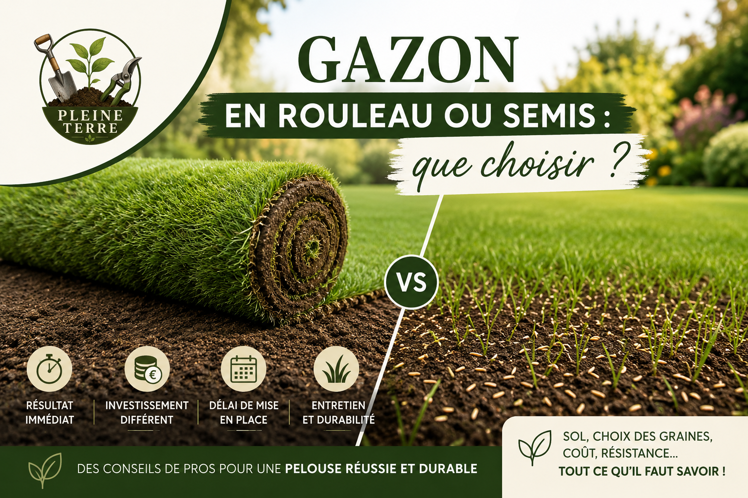gazon rouleau ou semis