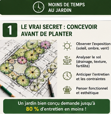 Le véritable secret : un jardin facile à entretenir se conçoit avant même la plantation