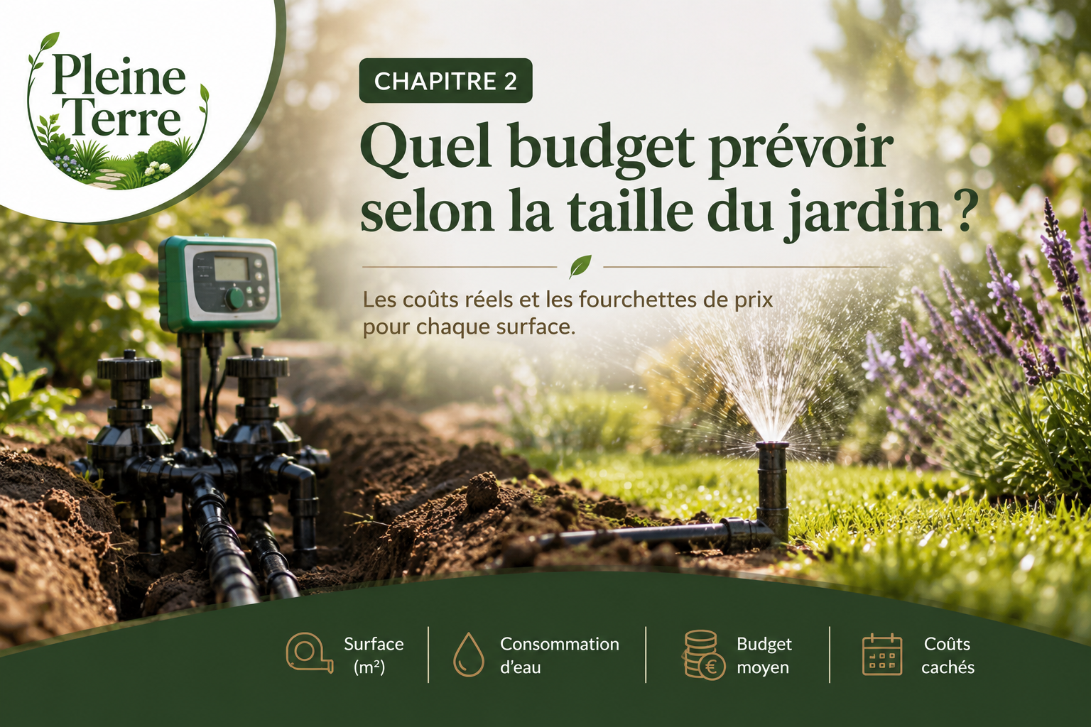 Budget irrigation selon la taille du jardin
