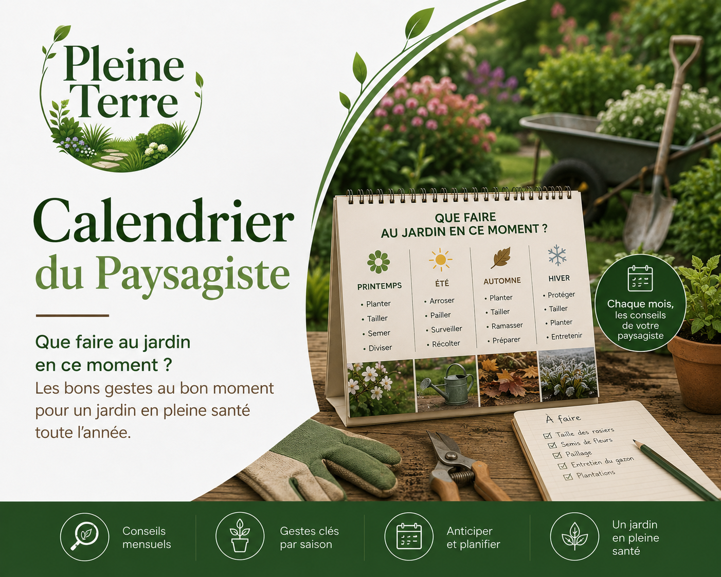 Calendrier jardinier conseils saisonniers