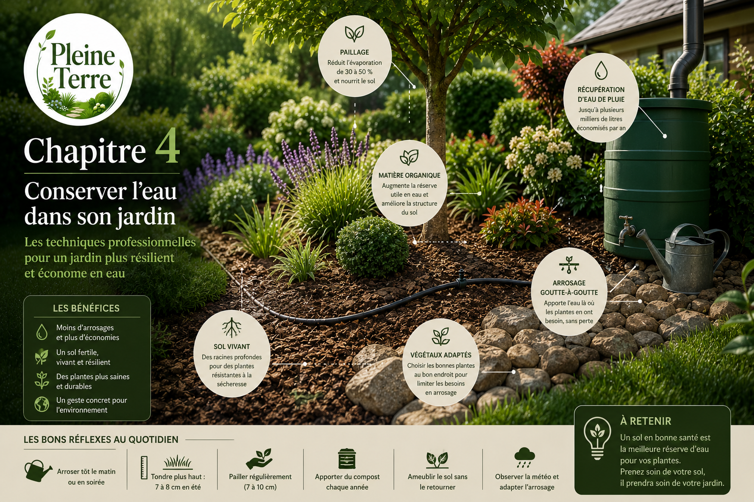Conserver l’eau au jardin durablement