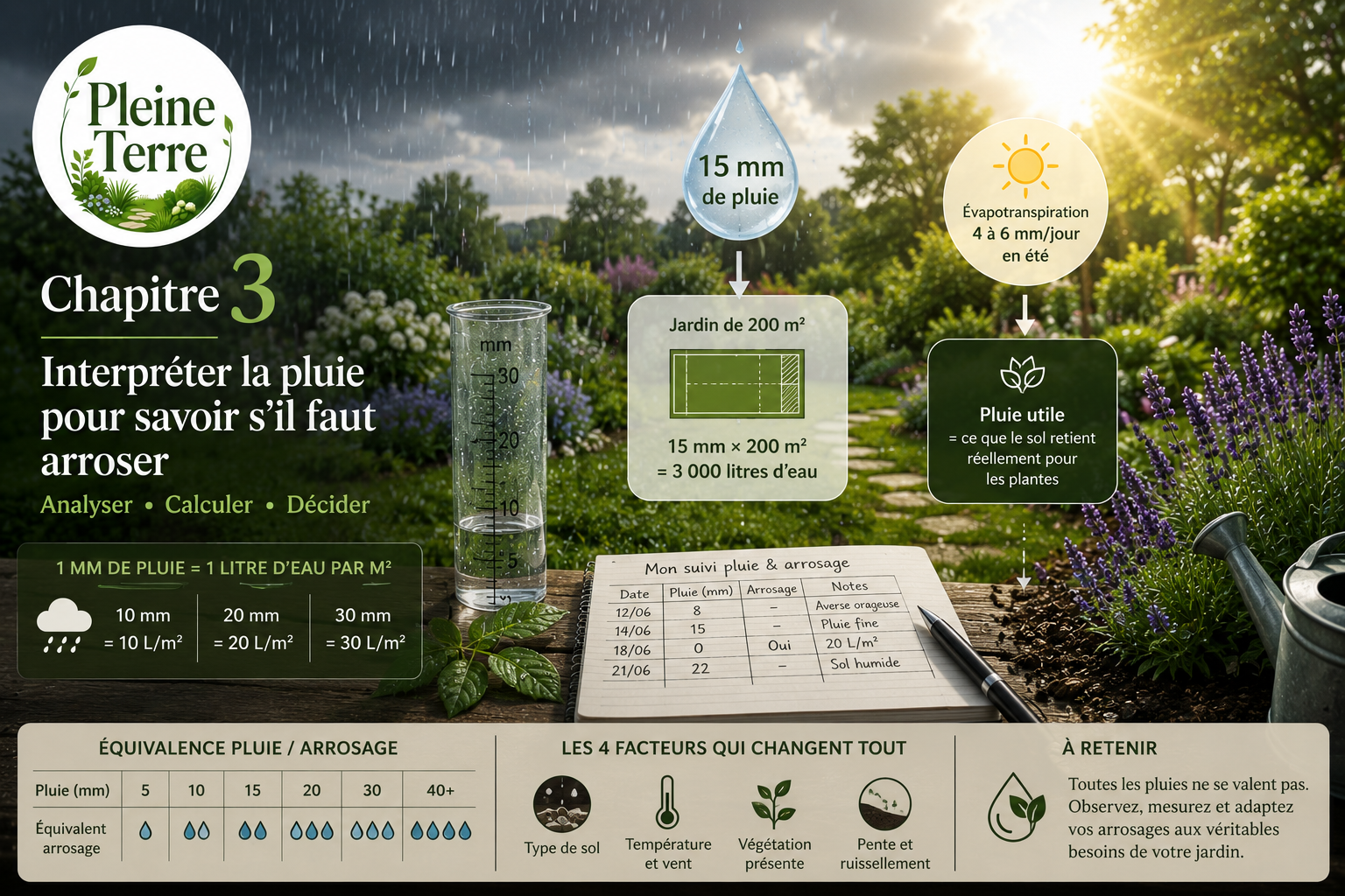 Interpréter la pluie pour mieux arroser