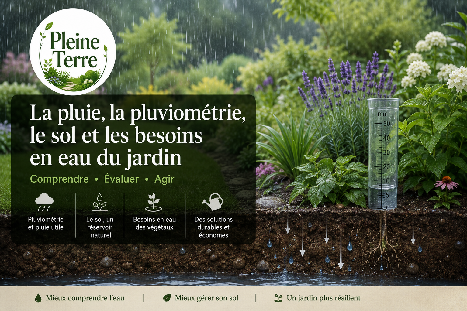 La pluie et le sol au jardin