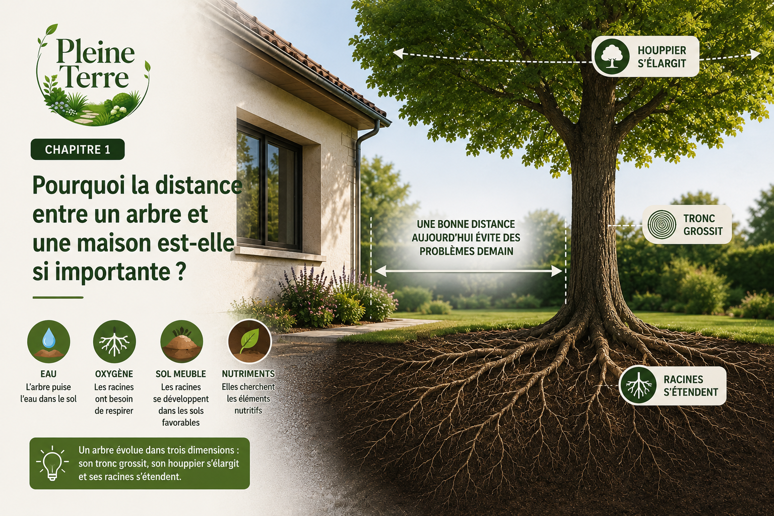 Pourquoi la distance entre arbre et maison