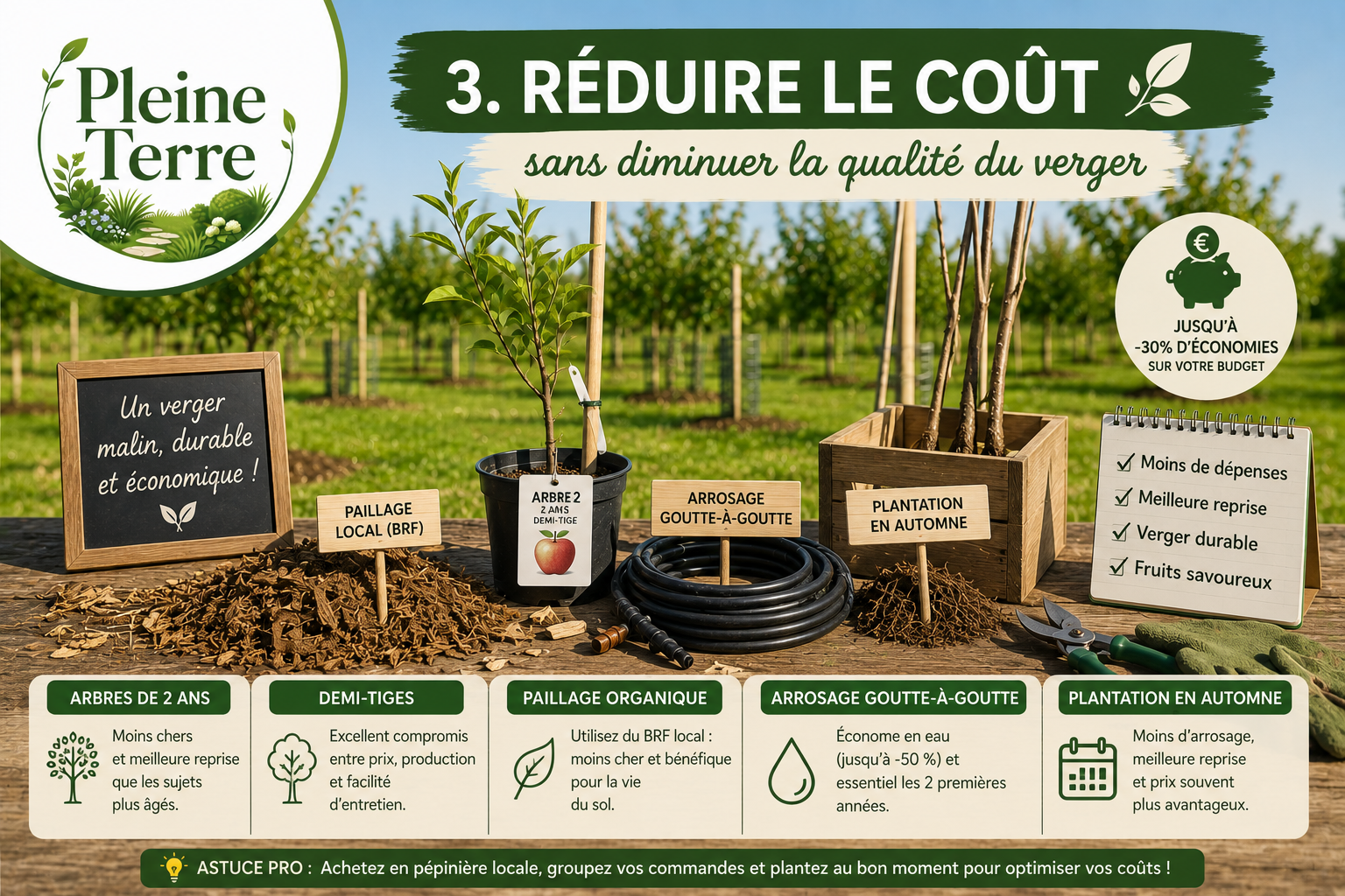 Réduire les coûts du verger efficacement