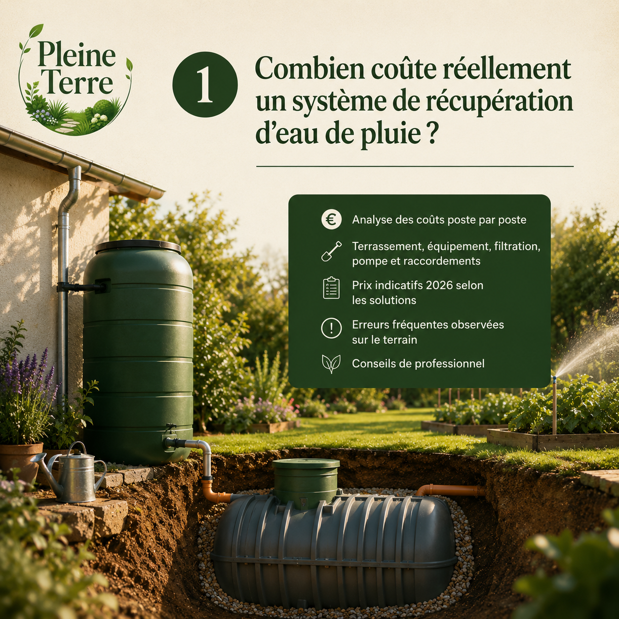 Coût d’un système de récupération d’eau de pluie