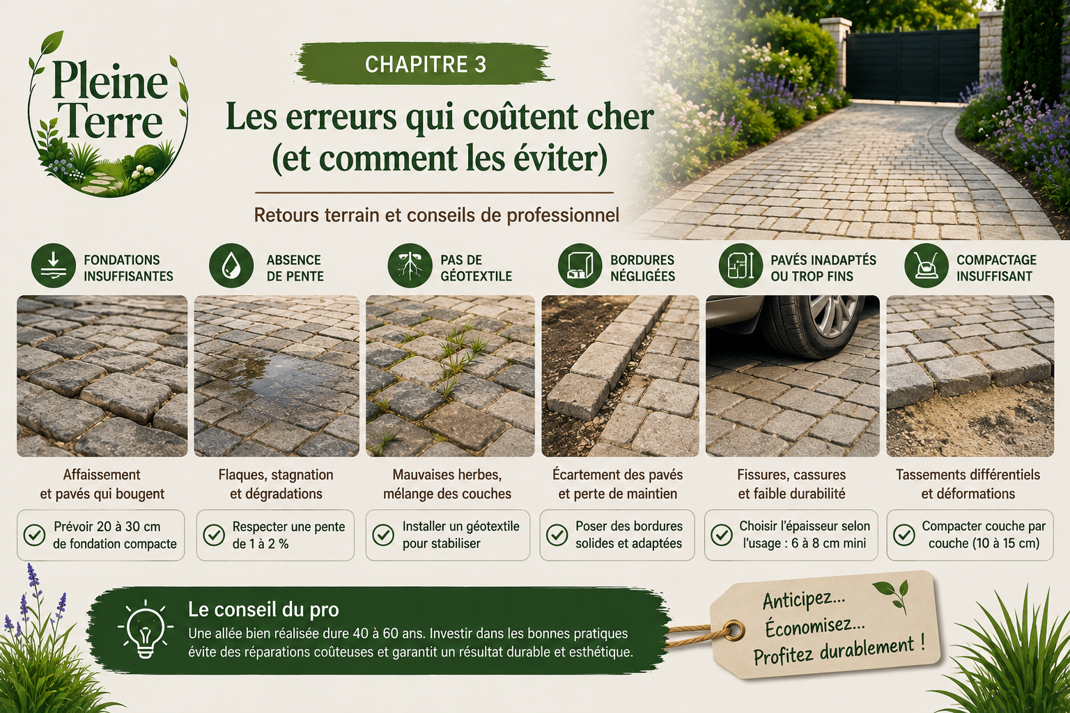 Erreurs pavés coûtent chers