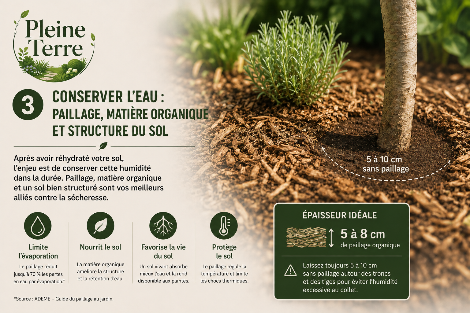 Infographie jardin conserver l’eau naturellement