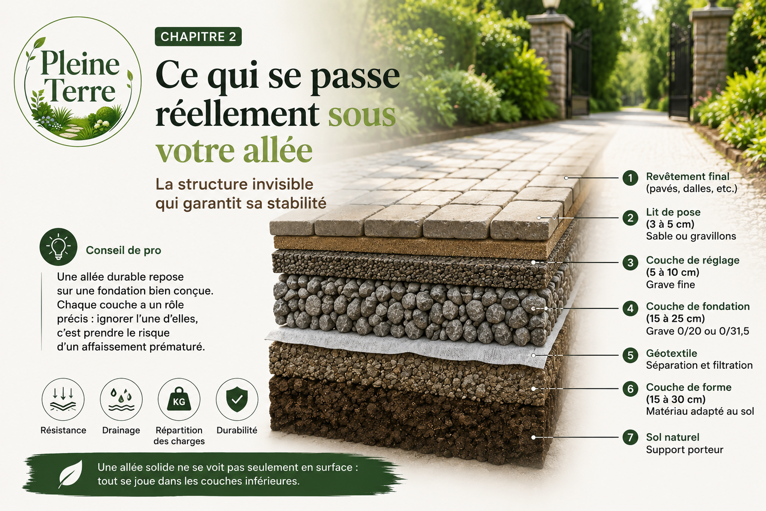 Les couches invisibles d’une allée durable