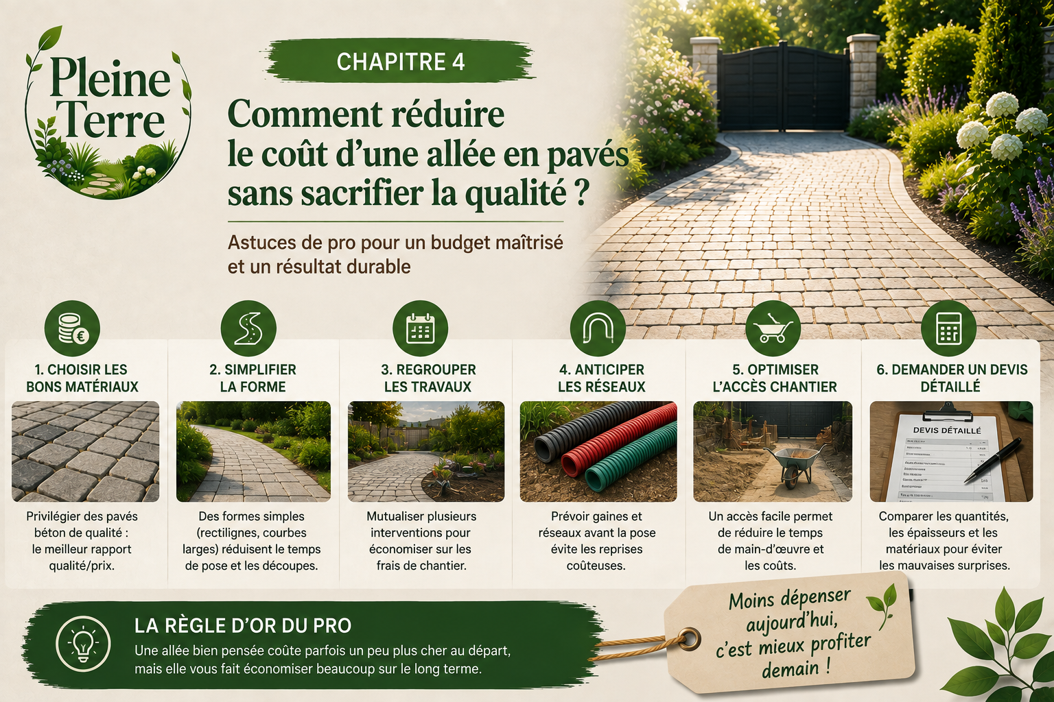 Réduire le coût d’une allée pavée