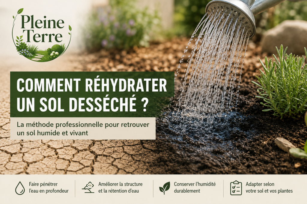 Réhydrater un sol desséché naturellement