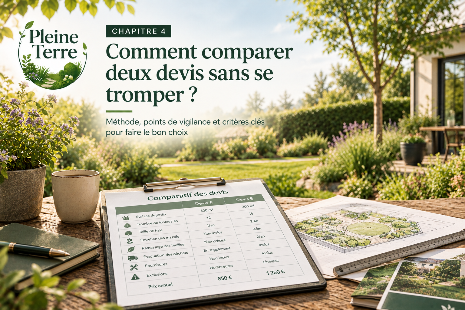 Comparer deux devis de jardinage