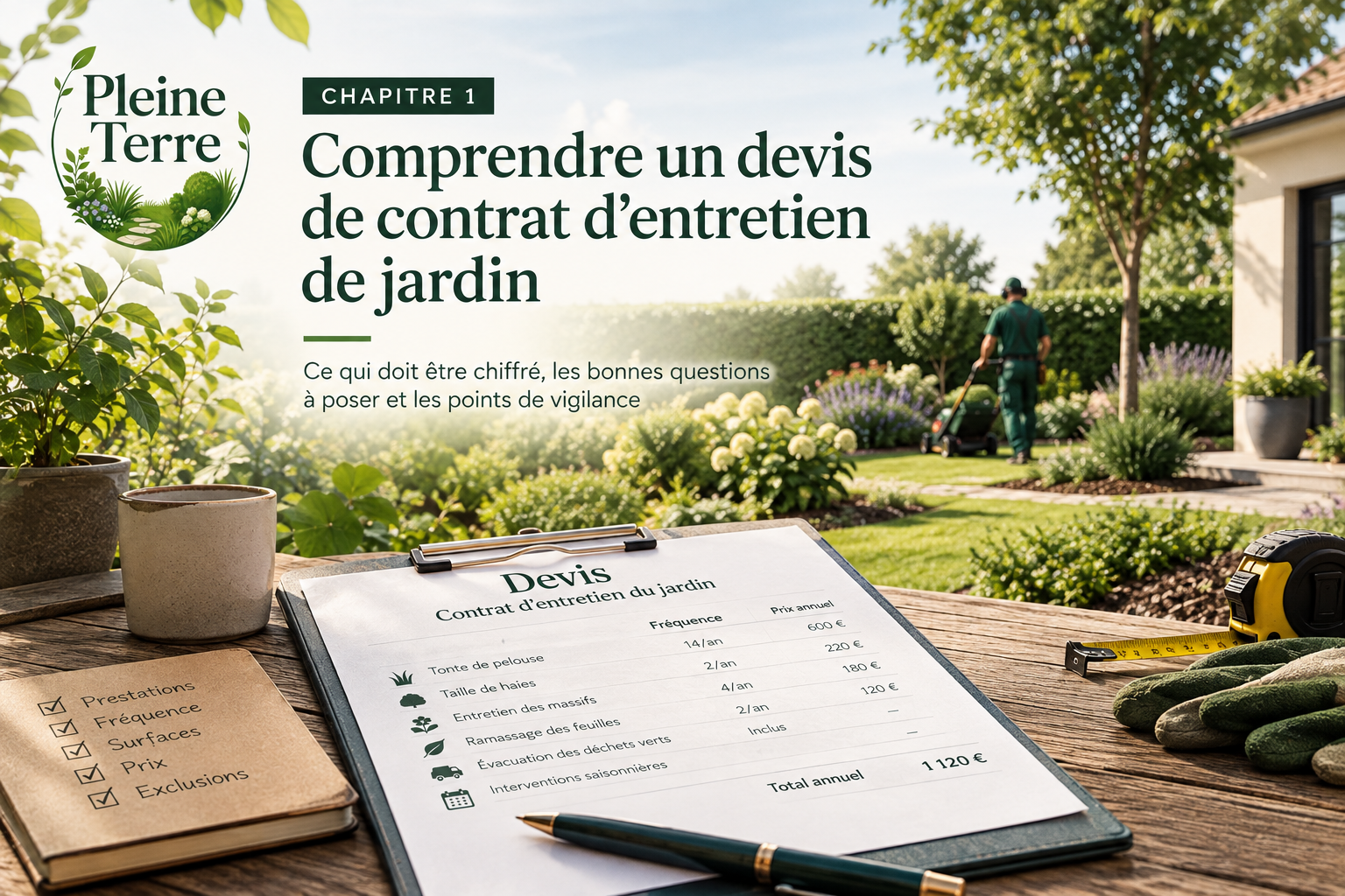 Comprendre un devis d’entretien jardin