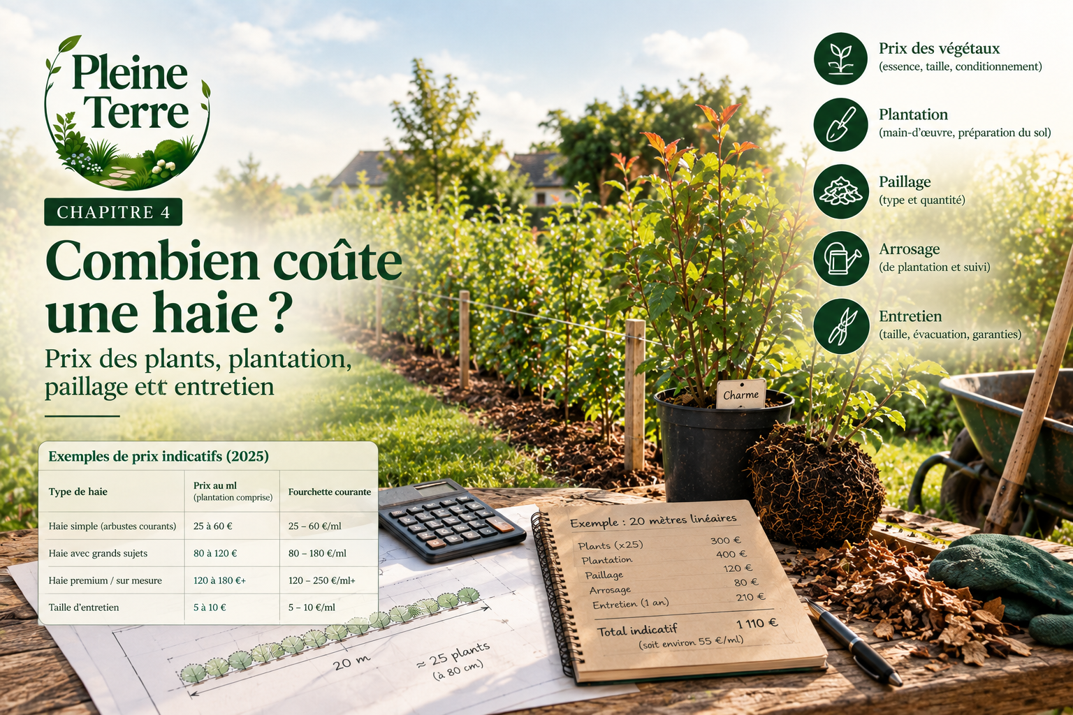 Guide des coûts d’une haie paysagère