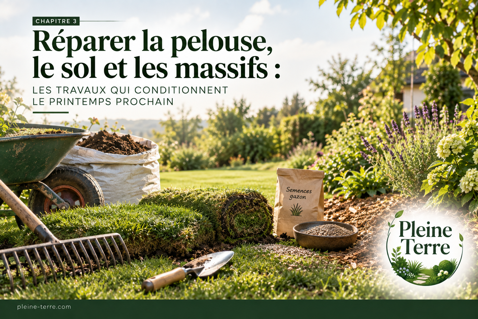 Réparer la pelouse et les massifs