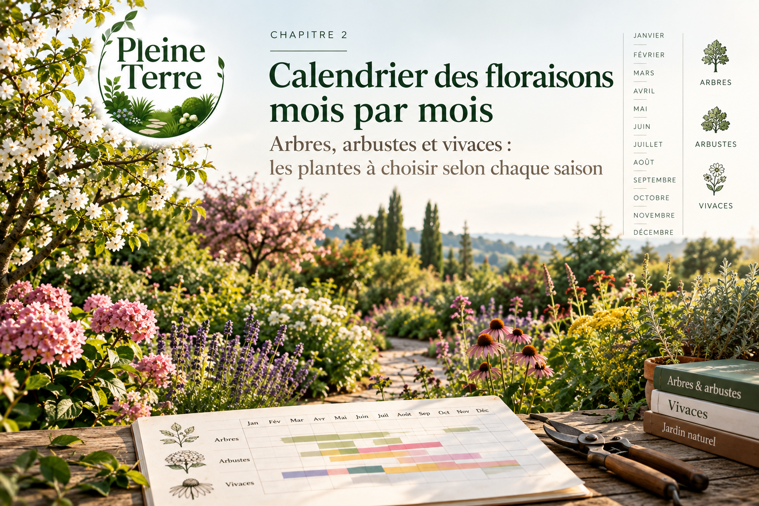 Calendrier des floraisons au jardin mois par mois