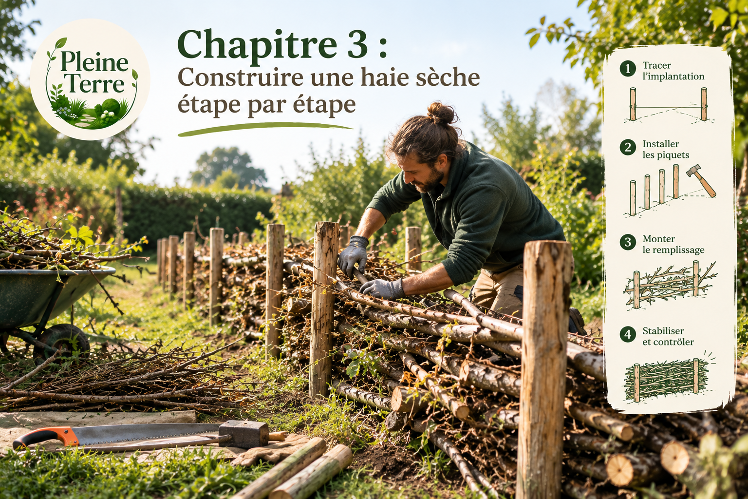 Construire une haie sèche étape par étape