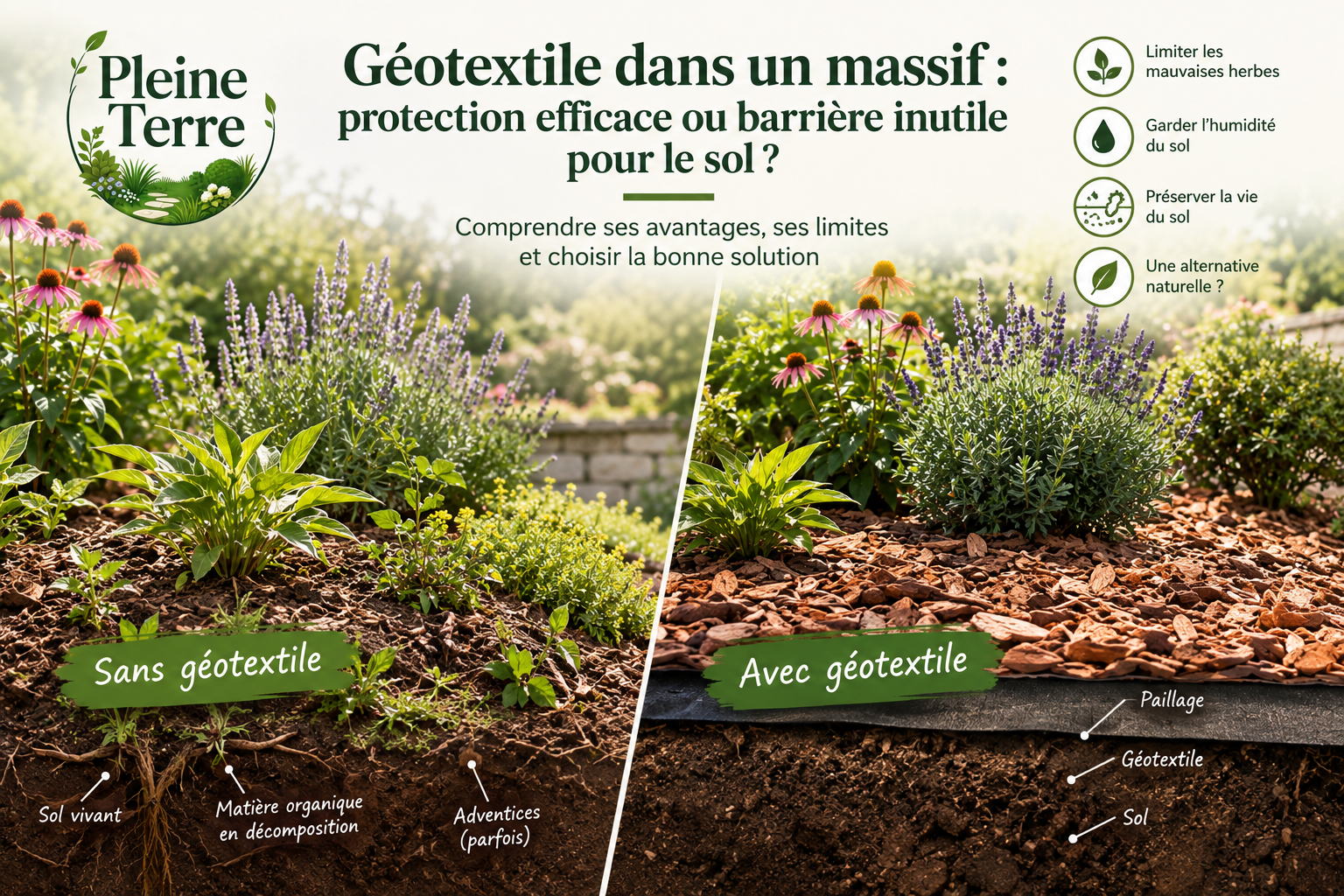 Géotextile au jardin pour ou contre