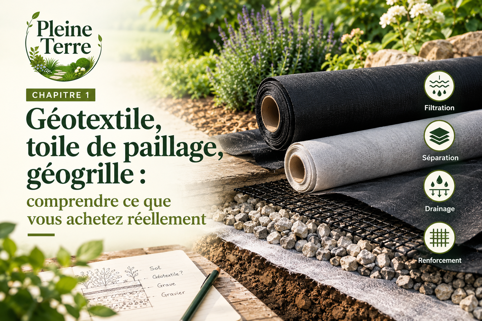 Géotextiles et couches du sol