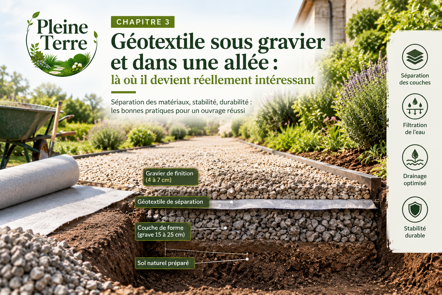 Guide du géotextile sous gravier