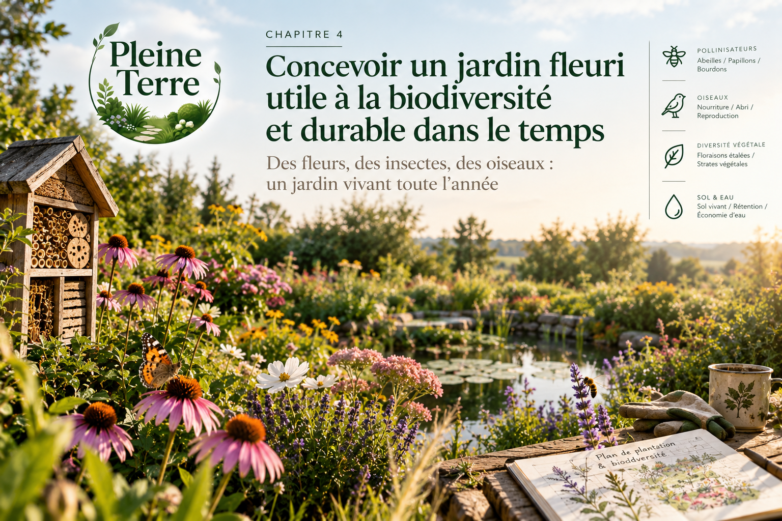 Jardin fleuri pour la biodiversité